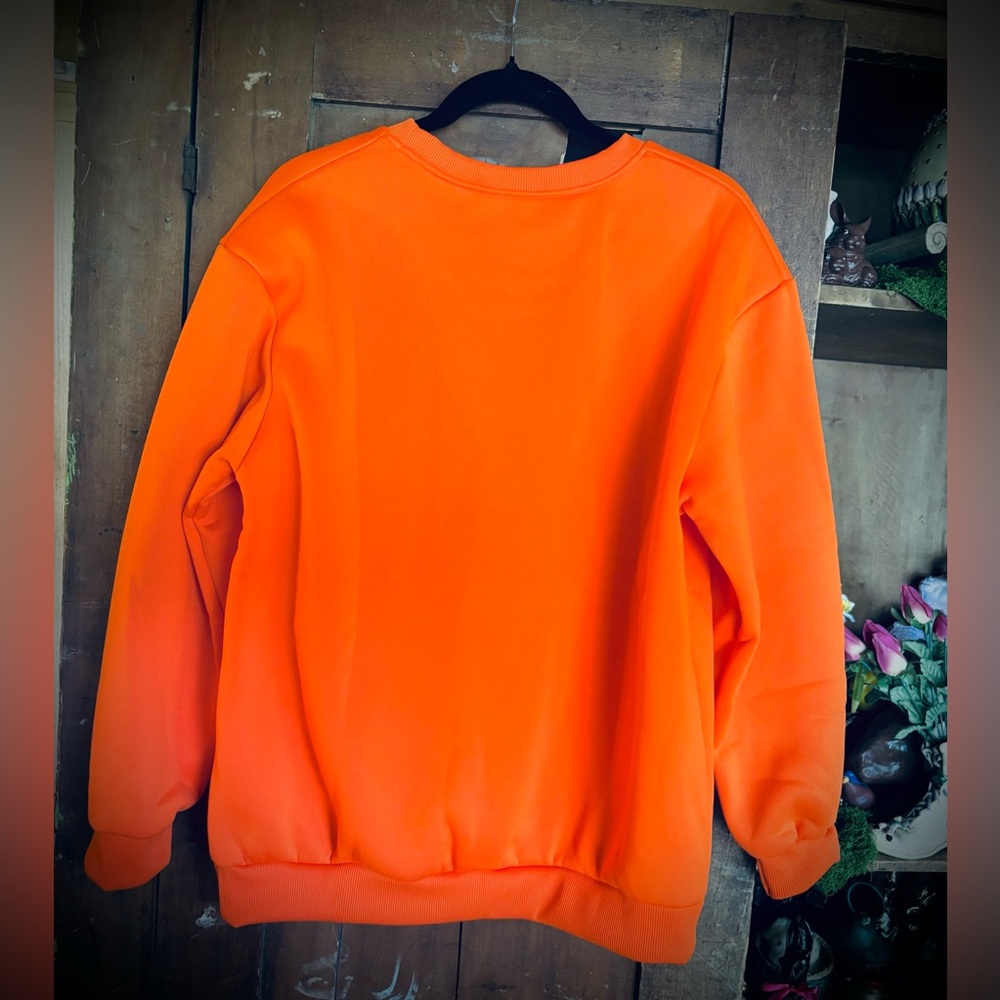 Percy Jackson Neon Safety Orange Crewneck Sweatshirt CAMP HALF-BLOOD Sz L NWOT - Picture 4 of 4